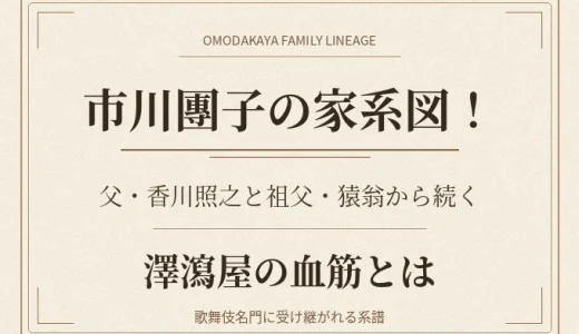 市川團子の家系図！父・香川照之と祖父・猿翁から続く澤瀉屋の血筋とは