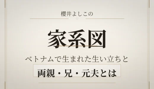 櫻井よしこの家系図｜ベトナムで生まれた生い立ちと両親・兄・元夫とは