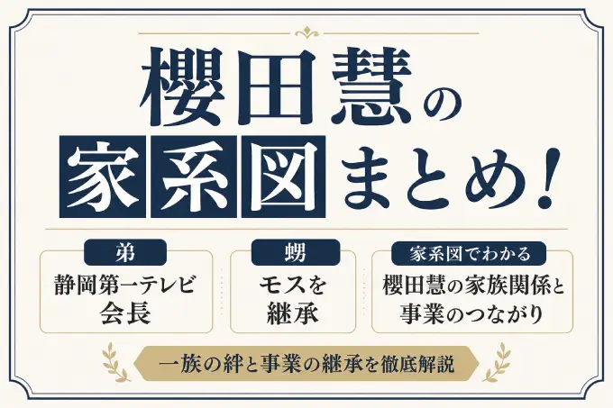 櫻田慧の家系図まとめ！弟は静岡第一テレビ会長、甥がモスを継承